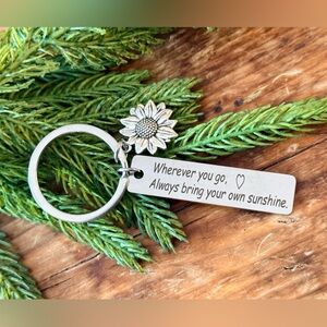 ⚡️ Sunflower Charm Keychain with Inspirational Message